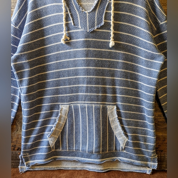 Ocean Drive Raw Edge Hooded Sweatshirt Drop Shoulder - Picture 7 of 16